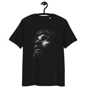 Jesus Crown of Thorns Graphic T-Shirt – Christian Faith Black Tee