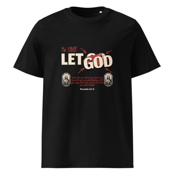 Let God Christian T-Shirt – Proverbs 3:5-6 Faith Graphic Black Tee