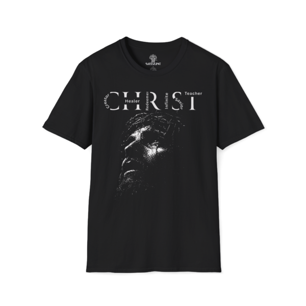 Christ Word Art T-Shirt | Jesus Portrait Tee, Christian Faith Shirt